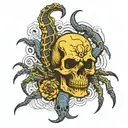 SCORPION AND SKULL tattoo design idea