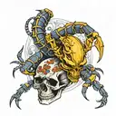 SCORPION AND SKULL tattoo design idea