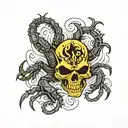 SCORPION AND SKULL tattoo design idea