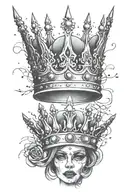 kings crown broken into tiaras for daughters minimalist tattoo design idea