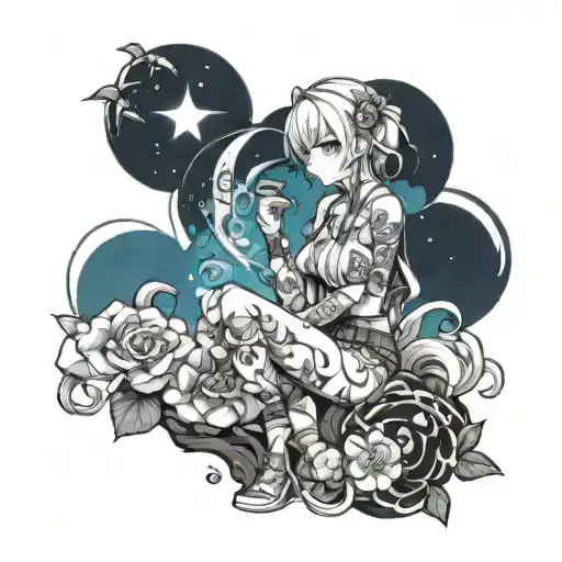 tell me a story babe  tattoo design idea