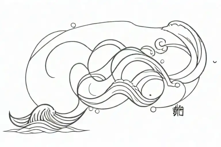 A wave design with Five symbols integrated into the wave  Singapore: India Hong Kong South Africa and the US tattoo design idea