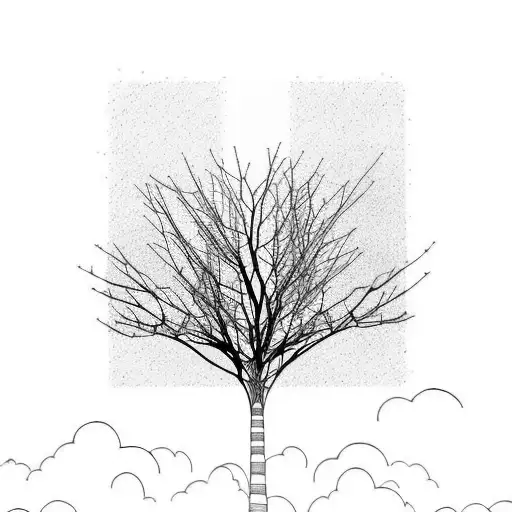 bare tree darkness orange street light tattoo design idea