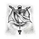 tarot card representing justice with dagger tattoo design idea