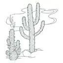 a saguaro cactus  tattoo design idea