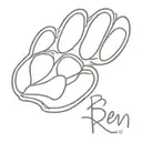 Paw Print with a name Ben tattoo design idea