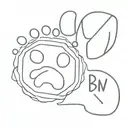 Paw Print with a name Ben tattoo design idea