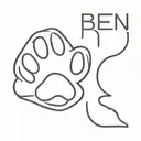 Paw Print with a name Ben tattoo design idea
