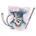 chefs hat and knife tattoo design idea