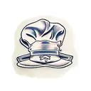 chefs hat and knife tattoo design idea