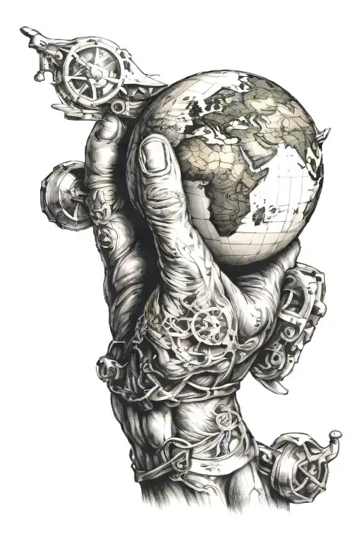 atlas holding the world tattoo design idea