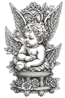 cherub watching tattoo design idea