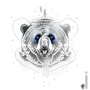 Black Bear Skiing tattoo design idea