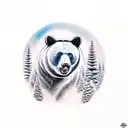 Black Bear Skiing tattoo design idea