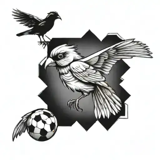 A football jersey with a bird mascot incorporated into the design tattoo design idea
