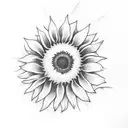 small sunflower  tattoo design idea