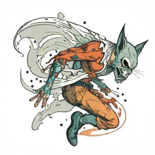 person disintegrating tattoo design idea