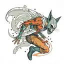 person disintegrating tattoo design idea
