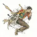 person disintegrating tattoo design idea