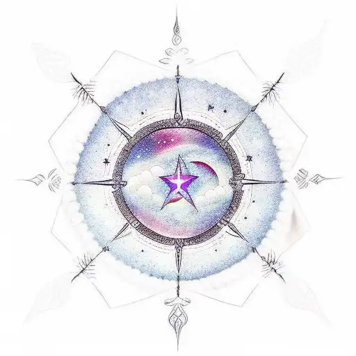 A celestial-themed tattoo featuring Angelina's name in elegant script surrounded by stars and moons tattoo design idea
