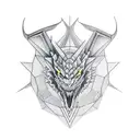 Design a geometric 3D dragon tattoo inspired by working out tattoo design idea