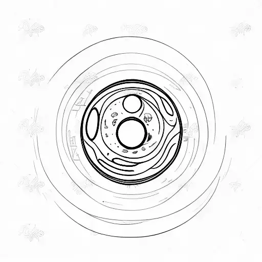 planet with ring tattoo design idea