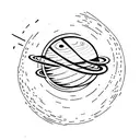 planet with ring tattoo design idea