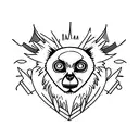 A colored lemur holding a knife in his hand tattoo design idea