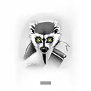 A lemur holding a knife tattoo design idea