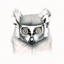 A lemur holding a knife tattoo design idea