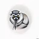 A lemur holding a knife tattoo design idea