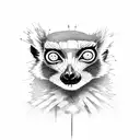An aggressive lemur holding a knife tattoo design idea