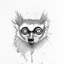 An aggressive lemur holding a knife tattoo design idea