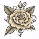 a rose with a date of may 6,2008 tattoo design idea