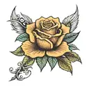 a rose with a date of may 6,2008 tattoo design idea