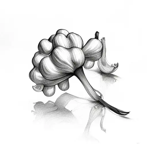 garlic bulbs and flowers tattoo design idea