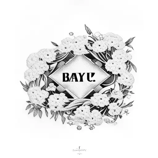 Baby's breath with the letter J tattoo design idea