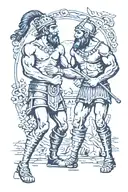 David and goliath facing each other tattoo design idea