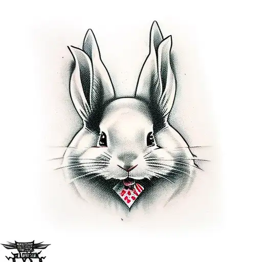 white rabbit tatoo from the matrix movie tattoo design idea