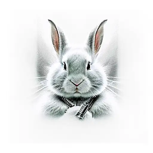 white rabbit from the matrix movie tattoo design idea
