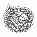 chain bracelet with a heart  tattoo design idea