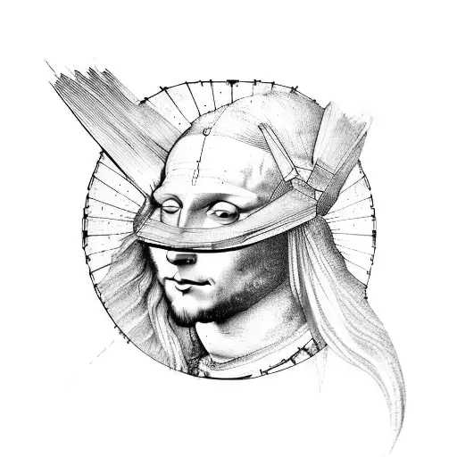Leonardo davinci glider tattoo design idea