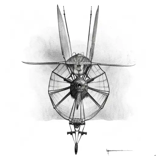 Leonardo davinci flying machine tattoo design idea