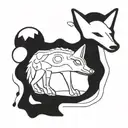 rock carving wolf statue tattoo design idea