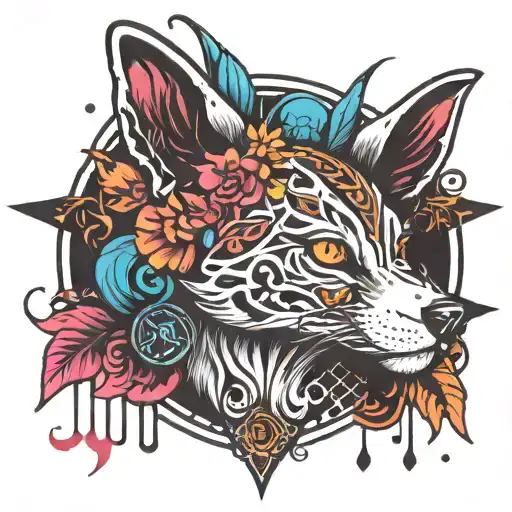 Edm, music, rave scene with elements tattoo design idea