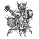 Edm, music, rave scene with elements tattoo design idea