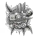 Edm, music, rave scene with elements tattoo design idea