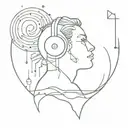 Edm, music, rave scene with elements tattoo design idea