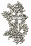 orthodox cross tattoo design idea