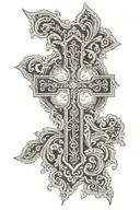 orthodox cross tattoo design idea